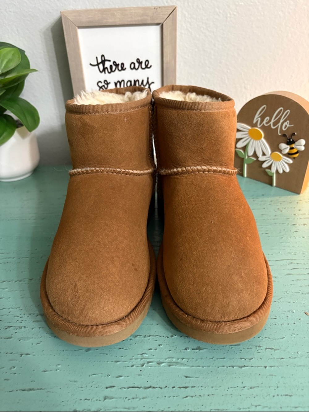 UGG Chestnut Shearling-Lined Booties
